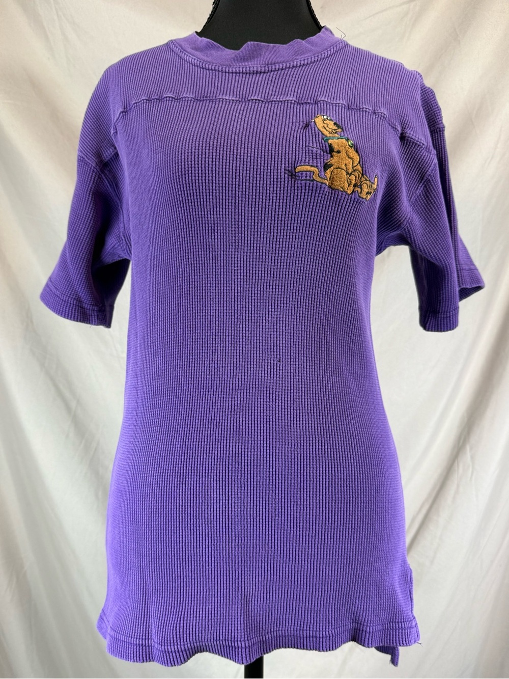 Vintage 1994 Paramount Parks Scooby-Doo Waffle Knit Thermal Purple - Medium